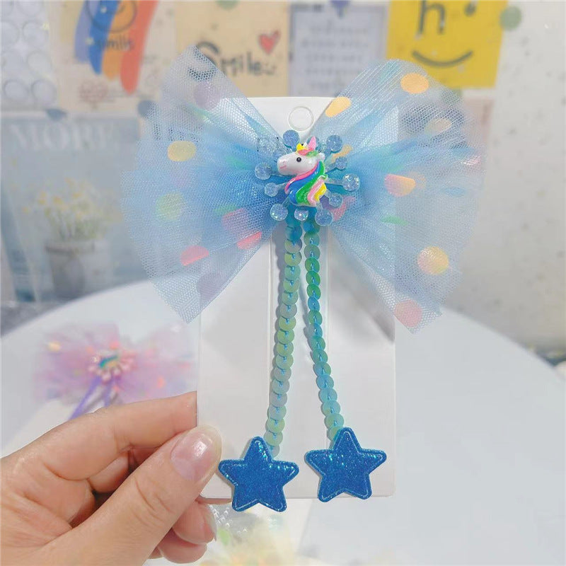 Clips de cabello de arco de brillo al por mayor para niños